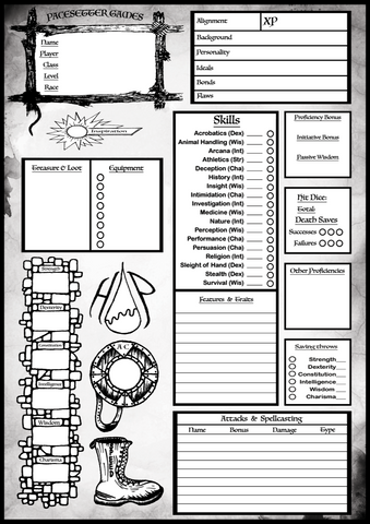 5th Edition Pacesetter Character Sheet